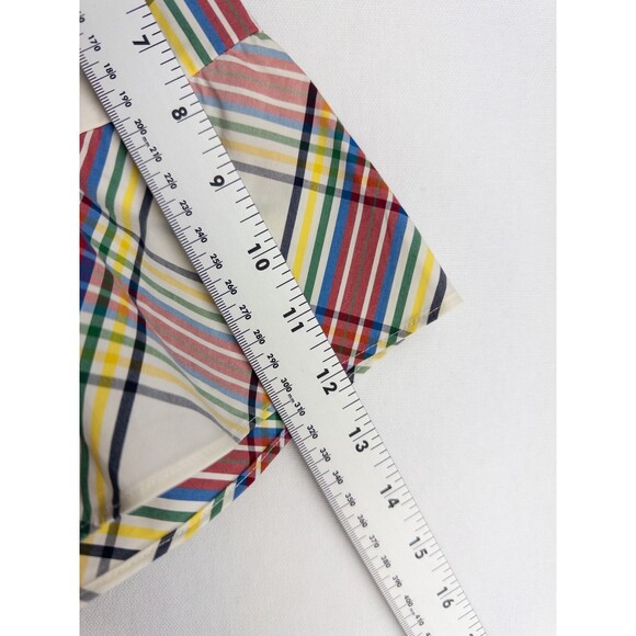 NWT $80 Talbots Blouse Womens LP Plaid V‎ Neck Ruffle Tunic Nylon Blend - Picture 4 of 8